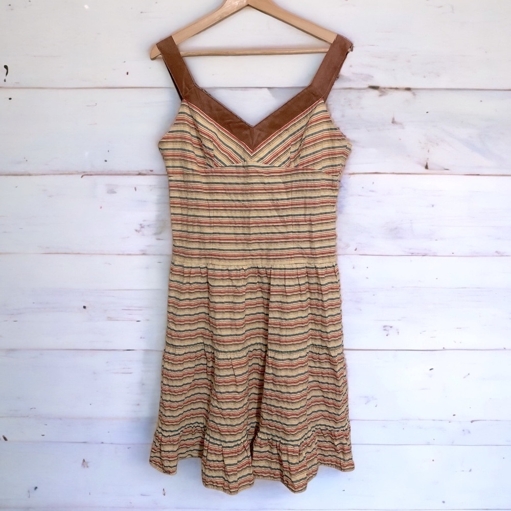 Giorgio Fiorlini Collection Women’s Sundress Size 14 Striped Ruffle Hem Dress - Picture 1 of 8